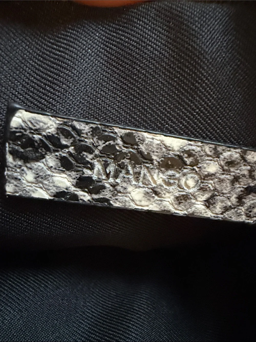 Mango Black & White Embroidered Floral Wristlet Clutch